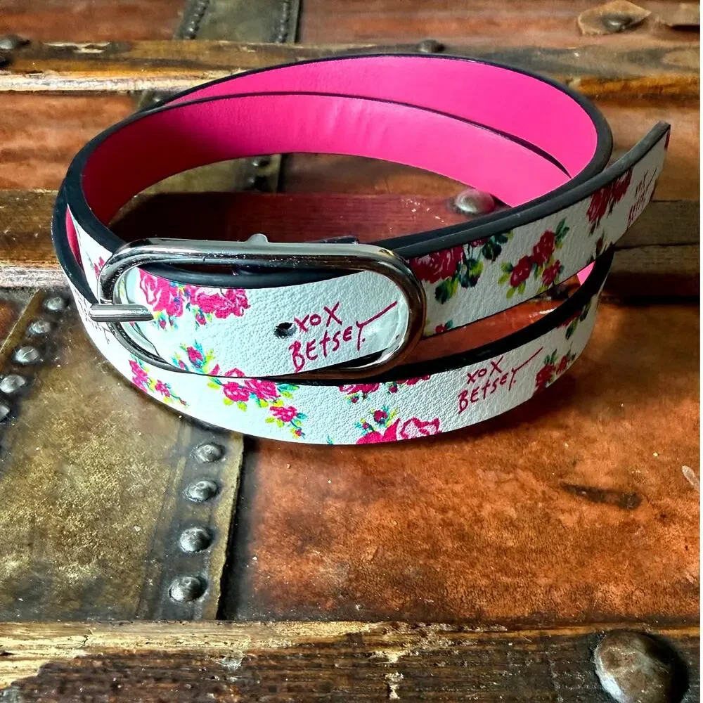 Betsey Johnson Pink Floral on White 3/4